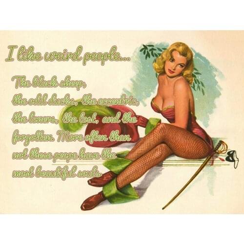 Retro Vintage Smile It Unlocks Hearts Cowgirl Pin Up Girl Home Bar Pub Kitchen Restaurant Wall Deocr Plaque Signs