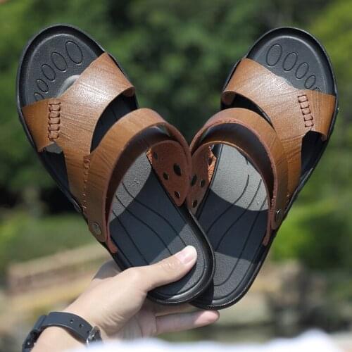 Sandalias Cuero Hombre Work Sandals Sandalias Transpirables Sandalia Rasteira Sandalle Homme Sandale Ete Summer Men Roman Shoes