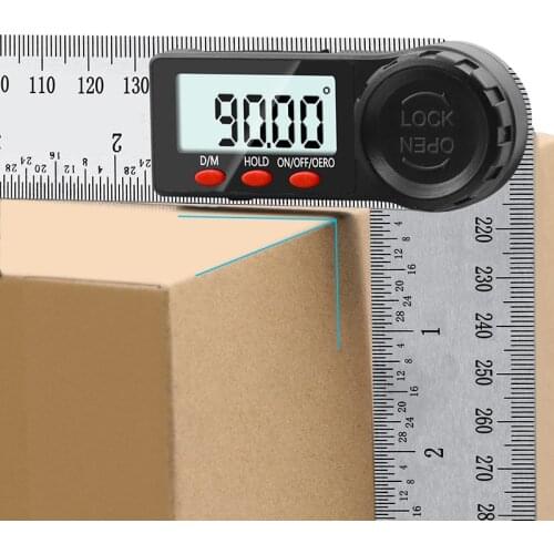 200mm 300mm 360 LCD Display Stainless Steel Digital Angle Ruler Inclinometer Goniometer Protractor Angle Finder Measuring Ruler