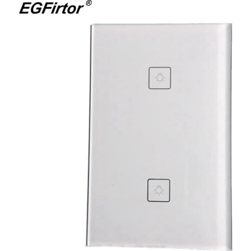 2 Channels US Standard WIFI Smart Switch Smart Home Rmote Control Light Touch Screen Wall Light Switch Control