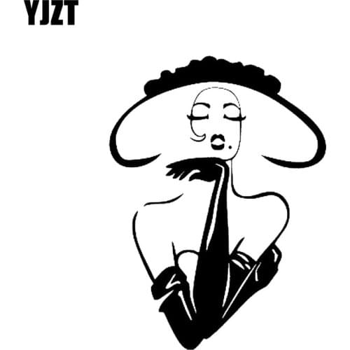 YJZT 9.7*13.1CM Elegant Cute Sexy Girl Decal Black/Silver Popular Style Silhouttte Design Car Sticker Vinyl C20-1113