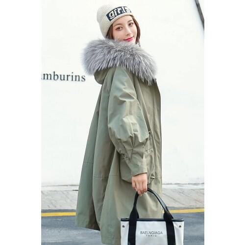 Sent to overcome the female of the 2020 winter long new removable rabbit bladder Nick female fur coat coat