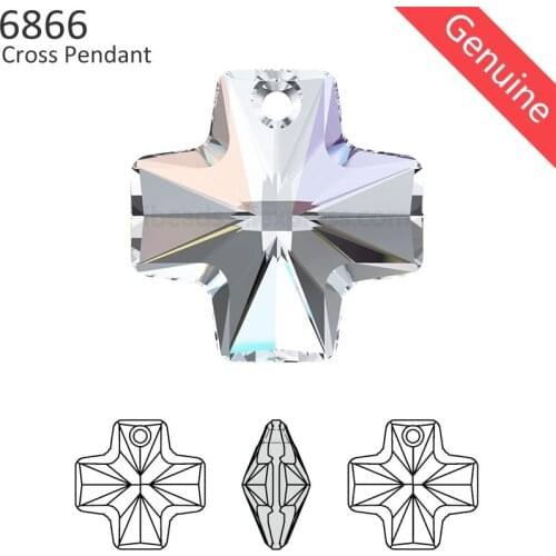 1 piece) 100% Original Crystal from Swarovski 6866 Cross pendant made in Austria loose beads rhinestone for DIY jewelry making