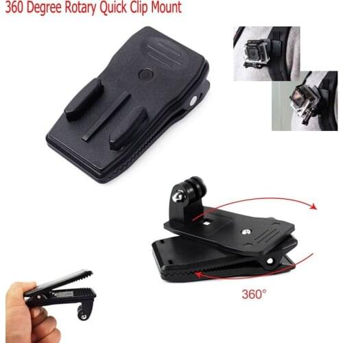 1pc 360 Degree Rotary Quick Clip Mount Chic Rotary Backpack Hat Rec-Mounts Clamp Mount For Go Pro Hero 2 3 3+ 4