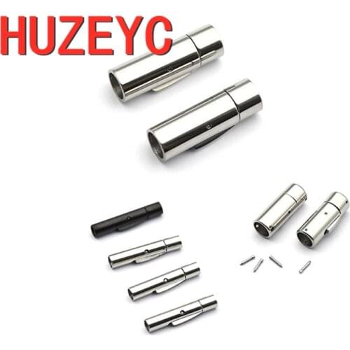 10pcs/Lot Wholesale Stainless Steel Button Buckle Needle Clasp Leather Bracelet Connectors For DIY Jewelry Making Accessories