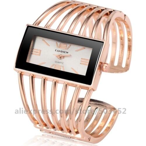 100pcs/Lot Unique Women Watches Large Square Dial Bracelet Watch Ladies Quartz WristWatch Arabic Numerals Clock Montre Femme