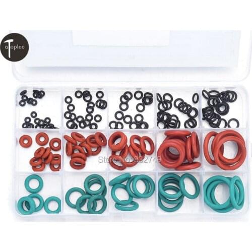 170 PCS NBR VMQ FKM O-Ring Washer Sealing Assortment Hand O-Ring Washer Sealing Assortment Rubber O Ring Kit Seals DIY Set