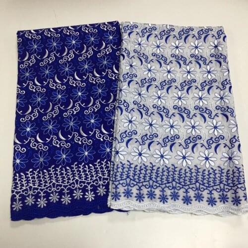 2.5+2.5yards African Dry Lace Fabric High Quality 100%Cotton Lace French Lace Fabric With Stones Swiss Voile Lace In Switzerland