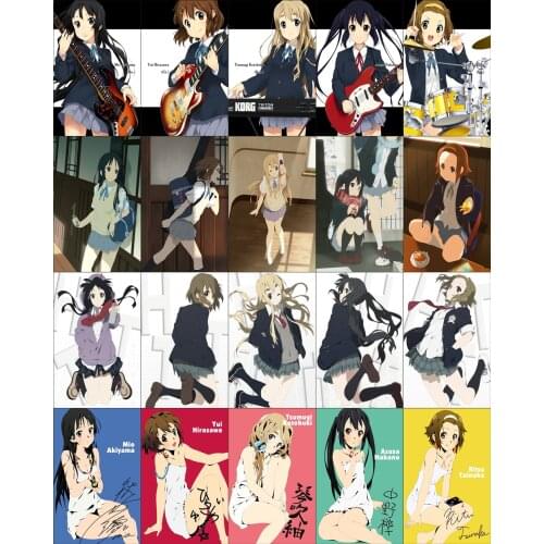 20pcs one Set K-on! Yui Azusa Mio Ritsu Tsumugi Anime Manga Card Paster IC Card Stickers A044