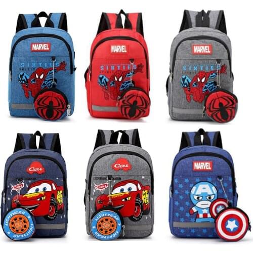2020 Anime Disney Marvel Spiderman Captain America Super Heroes Bag Action Figures Children Backpack Boy Girl Backpack Gift Toys