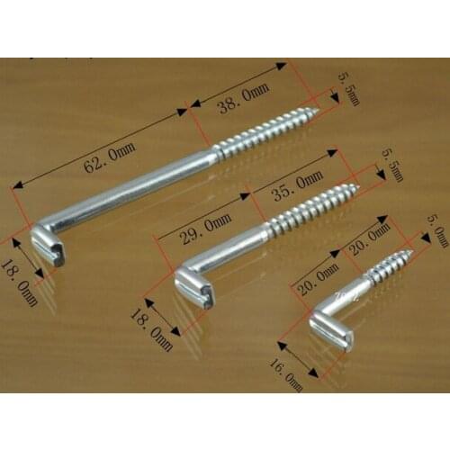 6X65 6X100mm screw L shape photo frame hanger hooker self tapping electrical box wall fastener flat with sloted head wood bolt