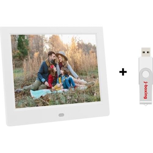 8 inch LCD Screen Digital Photo Frame HD 1024*600 Multi Function Video Display Album with Remote Control + 32gb usb flash drive