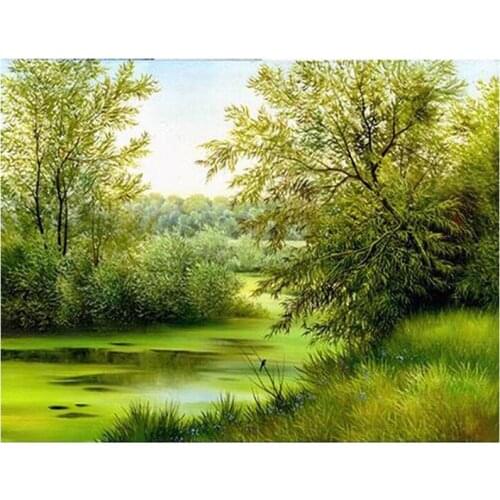 Diy diamond embroidery natural Landscape diamond painting full square diamond mosaic picture of rhinestones cross stitchZP-2302