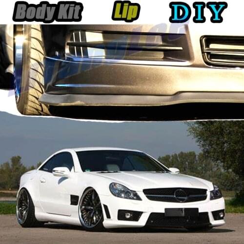 Car Bumper Lip Front Spoiler Skirt Deflector For Mercedes Benz SL MB R129 R230 R231 Car Modified Body Kit VIP Hella Flush Lips