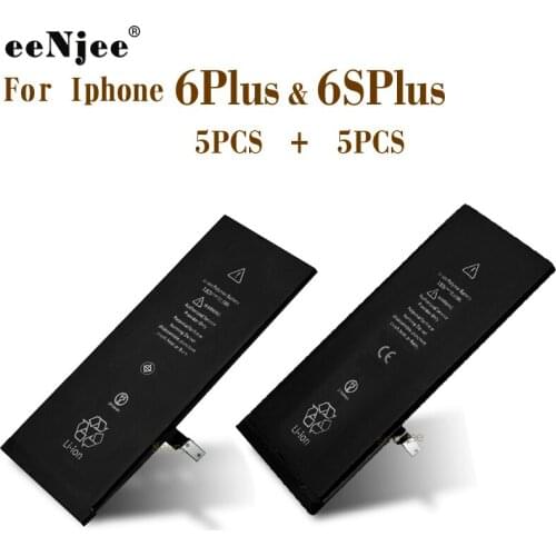 EENJEE Phone Battery 5PCS Batteries For Iphone 6 Plus And 5PCS Batteries For Iphone 6S Plus 0 Cycle 100% test ORG Quality