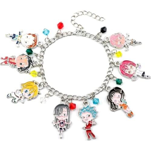 The Seven Deadly Sins Meliodas Elizabeth Liones Charm Bracelet Meliodas Escanor Lion Merlin Boar Gowther Goat King Ban Jewelry