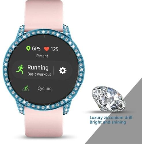 Anti-Scratch Watch Cover PC Protective Case with Zirconum Drill for Samsung Galaxy Watch Active Accessories