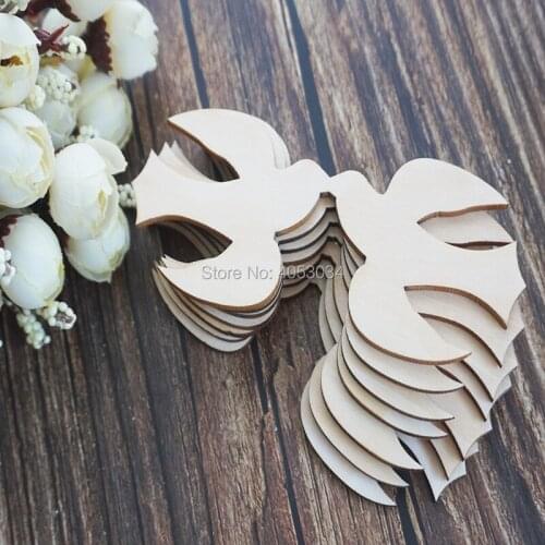 Wooden Kissing Bird Shapes Craft Hanging Tag Decoration Gift Decoupage Laser Cut