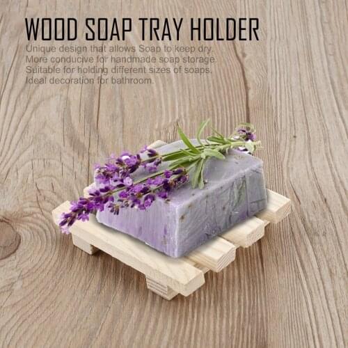 8 * 7 cm Natural Wood Wooden Soap Dish Storage Tray Holder Bath Shower Plate Support Tray Shower Plate Wash Soap Bath