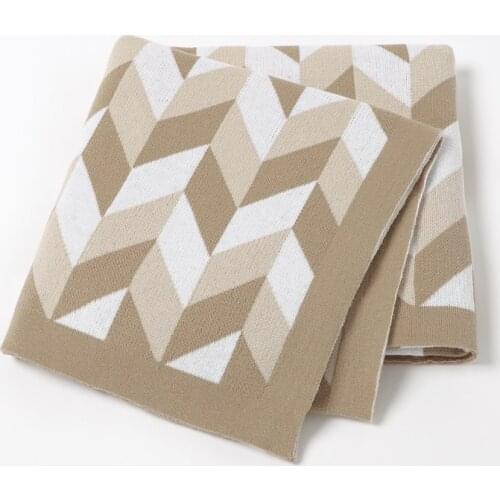 Baby Blanket Cotton Knit Super Soft Newborn Girls Plaid Bedding Cradle Quilt 100*80CM Infant Boy Stroller Muslin Swaddle Wrapper