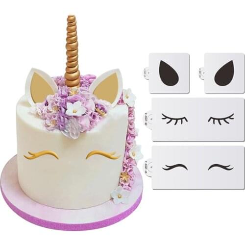 Unicorn Giraffe Zebra Monkey Lion Cake Mould Cake Stencil Airbrush Painting Mold Cookies Fondant Cake Mousse Decorating Mold