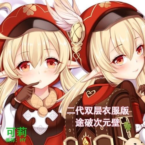 Game Genshin Impact Klee Dakimakura Hugging Body Pillow Case Japanese Otaku BL Pillowcase Cushion Cover Cosplay Xmas Gifts YMGF