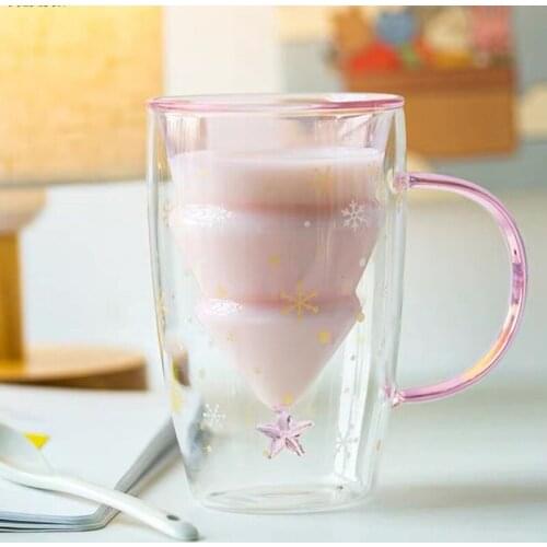 Coffee Cups Dubbelwandige Koffie Glazen Double-Layer Glass Gift For Boys And Christmas Cup Heart Star Wish Mug Set