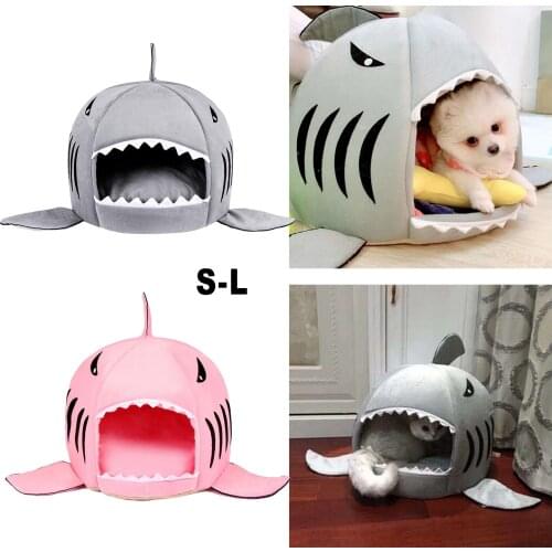 Shark Pet Cat Bed Cave Small Cozy Pet Cushion Winter House Nest Kennel
