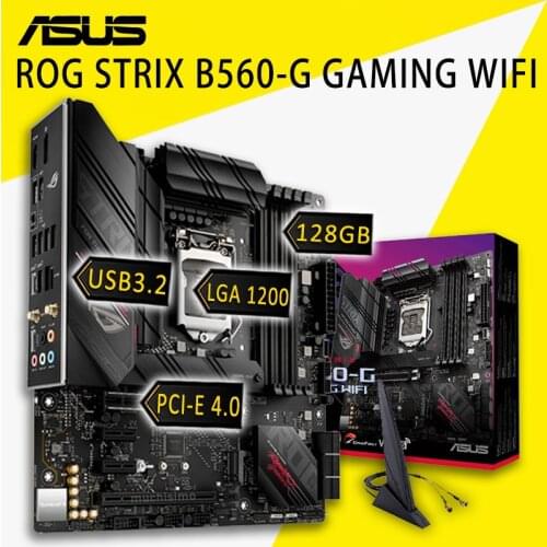 LGA 1200 Asus ROG STRIX B560-G GAMING WIFI Motherboard DDR4 128GB CHAI PCI-E 4.0 M.2 SSD DVI Overlocking B560 Placa-mãe 1200 New