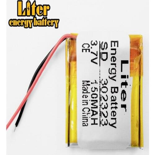 3.7V 150mAh 302323 032323 Lithium Polymer Li-Po li ion Rechargeable Batteries 302323 for MP3 MP4 toys Bluetooth headset battery