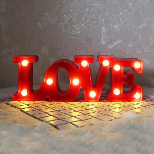 LOVE Romantic LED Light Desk Luminous Neon Lamps Indoor Decorative LED Night Lamps Wedding Decor Romantic Valentines Day Gift