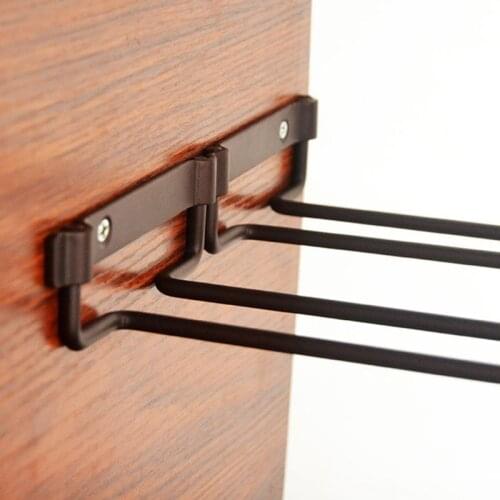 Wall Mounted Wine Glass Rack Single Row Stemware Goblets Holder For Kitchen Cabinet 37MF