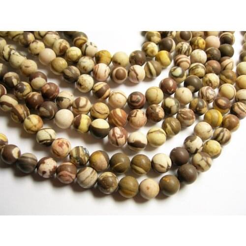 Natural Australian Zebra Jaspe r Matte Beads 6mm 8mm 10mm 12mm Round Gem Stone Loose Beads for jewelry making,1 of 15"strand