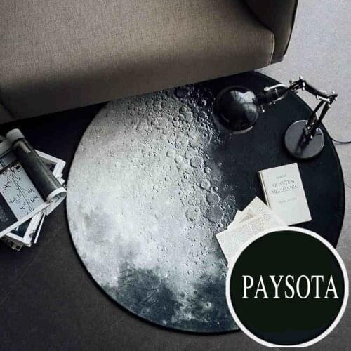 PAYSOTA Creative Moon Living Room Round Carpet Bedroom Living Room Floor Mat