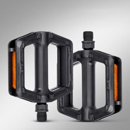 1pair Bicycle Pedals Ultralight Bike Pedal Anti-Slip Plastic Pedal Double DU Cycling Pedals Warning Reflector Mountain Bike Part