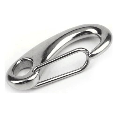 50MM Length Boat Marine 316 Stainless Steel Spring Carabiner Outdoor Living Egg Shape Spring Snap Hook Quick Link Carabiner Clip