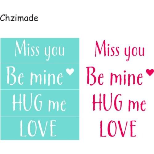 Chzimade Miss You Self-Adhesive Silk Screen Printing Stencil Mesh Transfers 8.5x11" For T-Shirts Bags Diy Home Decoration