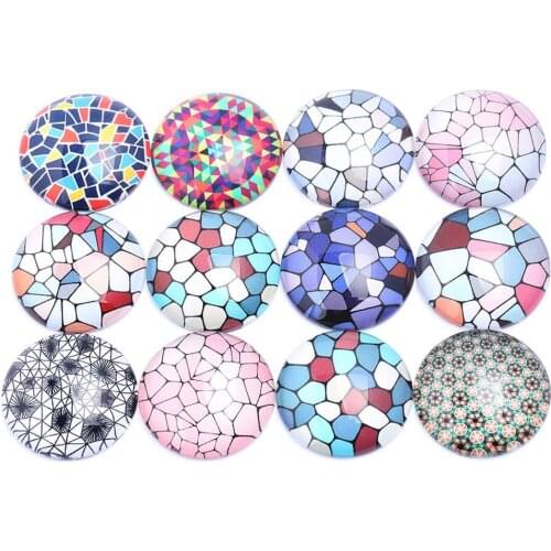 Mixed Pattern Photo Glass Cabochon 12mm 20mm 16mm Diy Earrings Bracelets Making Accessories