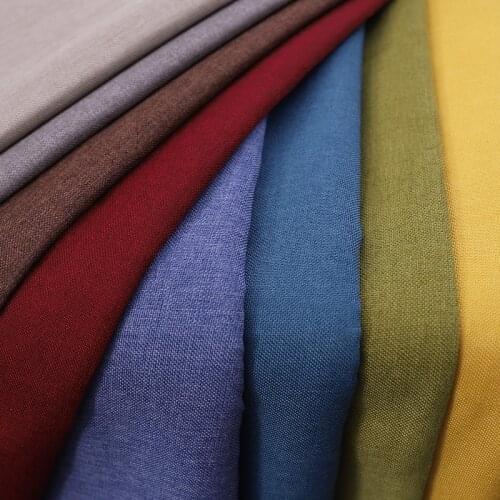 Sofa Fabric Linen Material Upholstery Sewing DIY 30 Color Solid Plain Fabrics