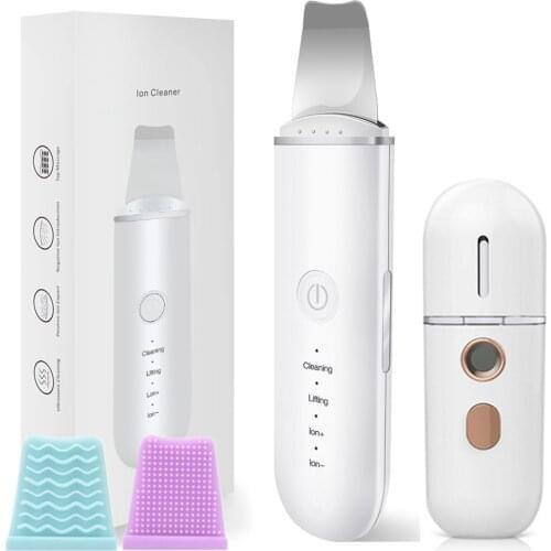 Ultrasonic Skin Scrubber Peeling Facial Blackhead Remover Face Lifting Exfoliating Cleaner Deep Face Cleaning Facial Massager