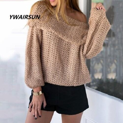 YWAIRSUN Explosion models large lapels off-the-shoulder shawl womens scarves large size loose thick sweater poncho pashmina