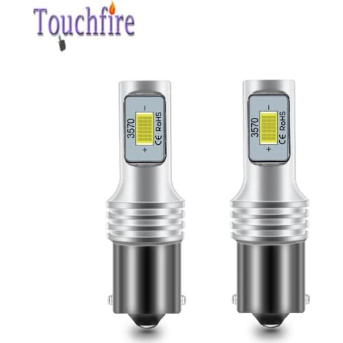 2Pcs P21W 1156 BA15S 1157 BA15D 7440 W21W 7443 WY21W 3570 LED Chip Canbus External Bulb Car Auto Replace Light for Truck White