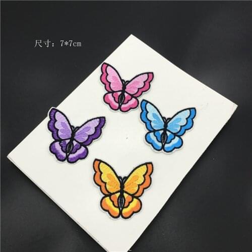 20pcs Butterfly Patches Iron On Or Sew Fabric Sticker For Clothes Embroidered Appliques Diy For Clothing Parche Hecho A Mano