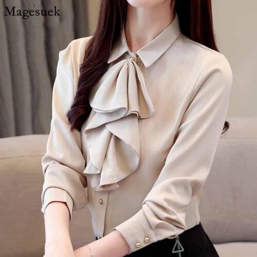 2020 Fashion Womens Tops and Blouses Plus Size Chiffon Blouse Spring Office Women Blouses Shirt Long Sleeve Women Shirts 2030