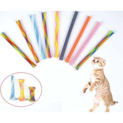 4pcs/lot Cat Toy Telescopic Elastic Hose Spring Funny Cat Stick Interactive Toy