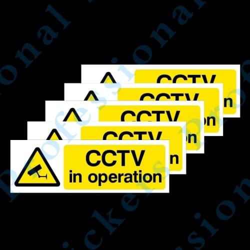 5x CCTV In Operation Window Stickers - All Sizes (MISC2R) Waterproof Vinyl stickers for car Motos