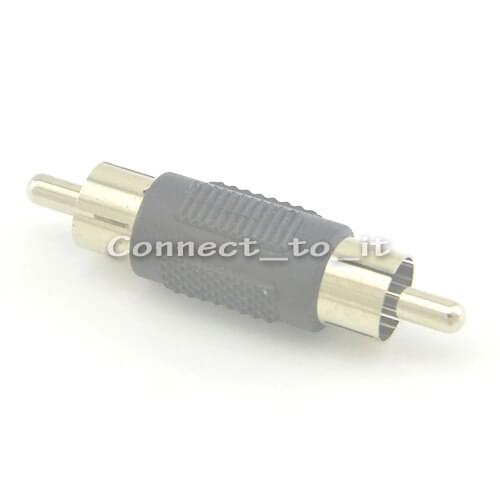 10 Pieces RCA Male to Male Connector Nickel Plated Adapter