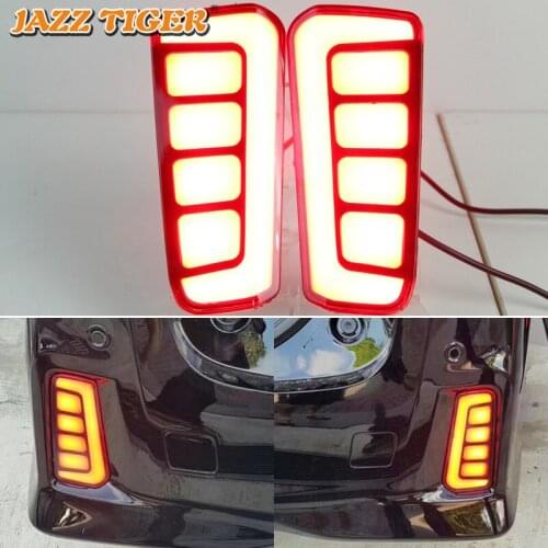 3-in-1 Functions Car LED Rear Fog Lamp Brake Light Dynamic Turn Signal Bumper Decoration Lamp For Toyota Vellfire 2016 2017 2018