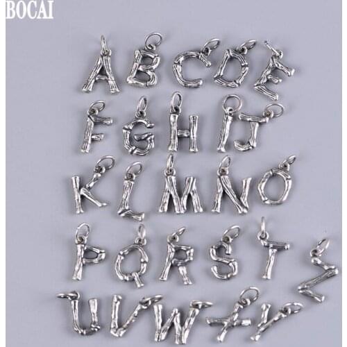 BOCAI S925 silver, retro, chic 2021 trend, fashionable English alphabet Woman pendant