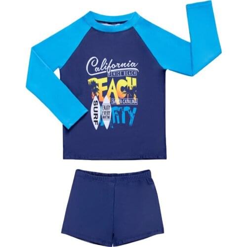 Kids Girl Long Sleeves Rash Guard Swimsuit Two Piece Trunks Bathing Suit For Big Boys Children Swimwear UPF50+ Summer Beach Wear